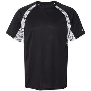 Badger Sports Gray Camo Print Short Sleeve Crew Neck T-Shirt Men's Size 2XL